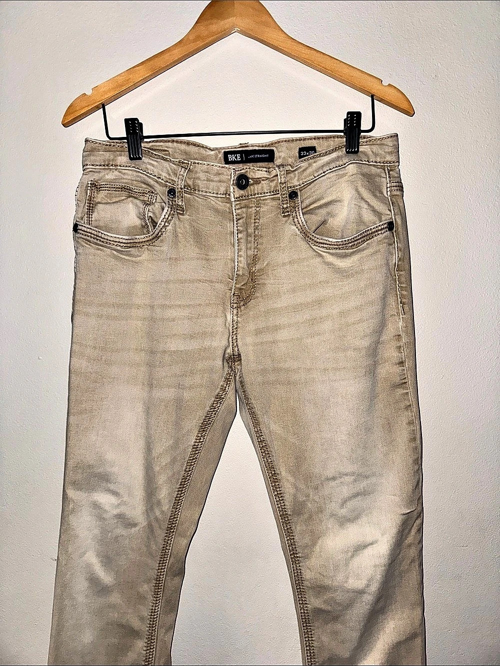 BKE Jake Straight Jeans Men's Waist 33x30 Beige